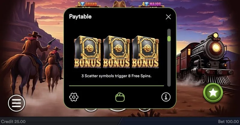 Gold Train Heist - стартиране на кръг Hold and Win с монети