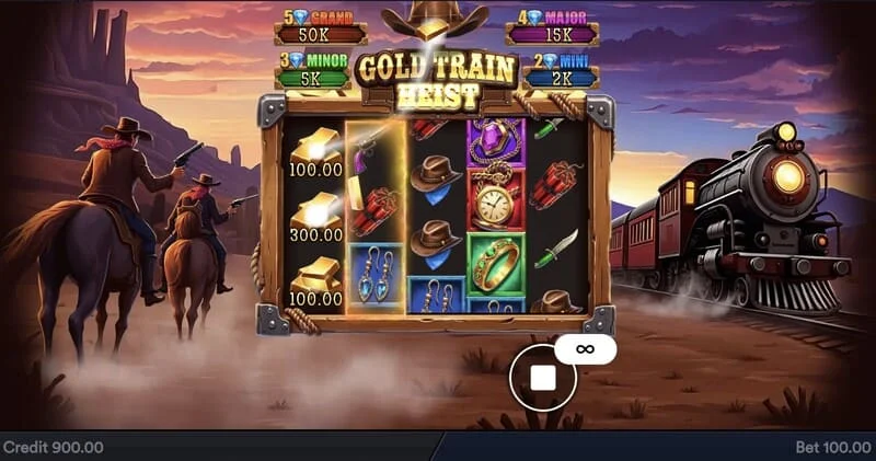 Gold Train Heist - главен екран с барабани и пиратски залив